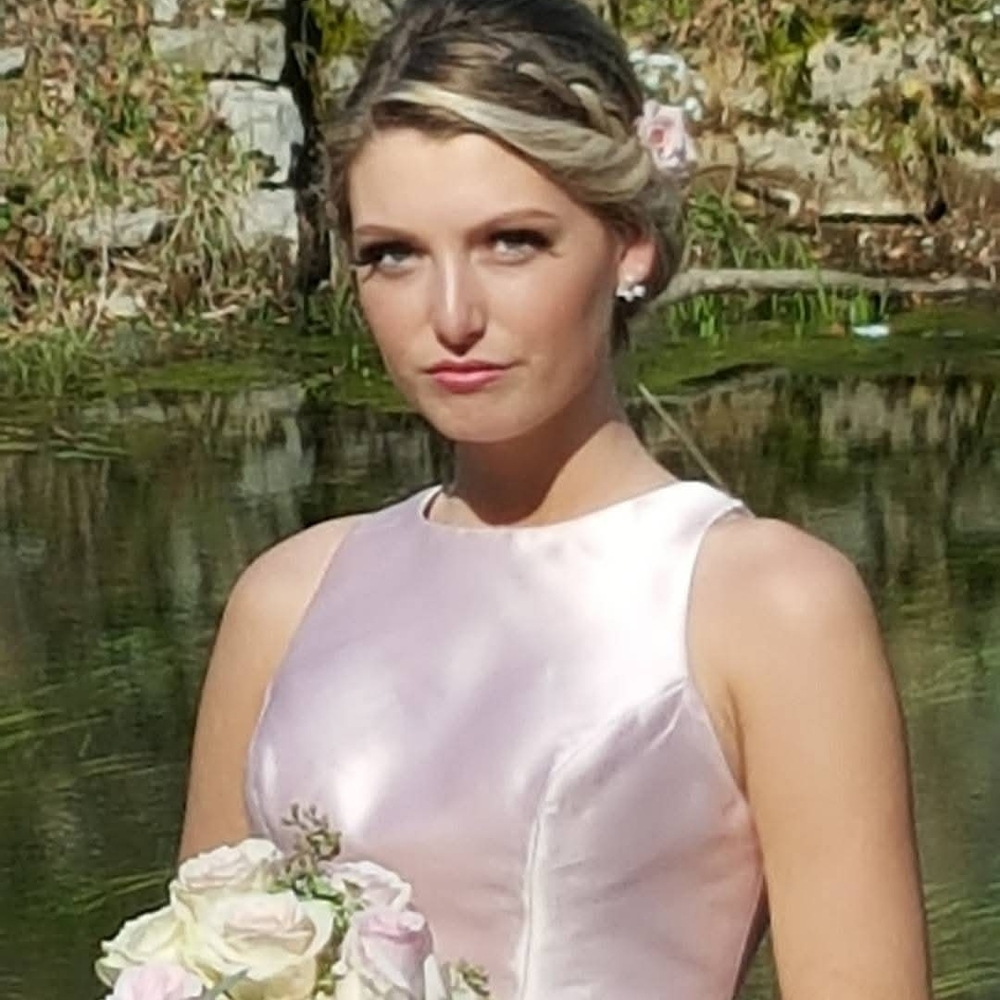 Sherri Hill Blush Satin Sleeveless Gown